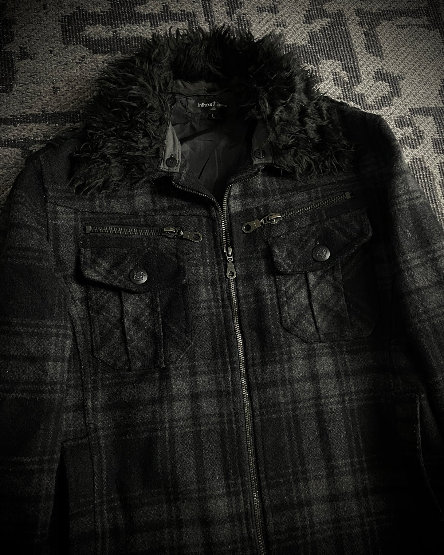 in the attic Plaid Wool-Blend Jacket