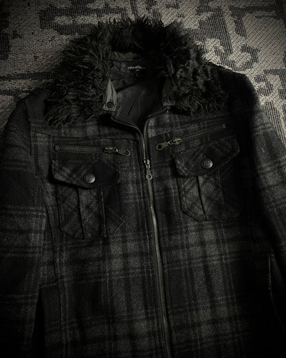 in the attic Plaid Wool-Blend Jacket