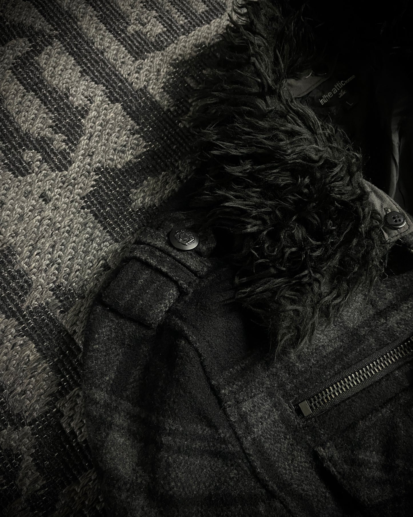 in the attic Plaid Wool-Blend Jacket
