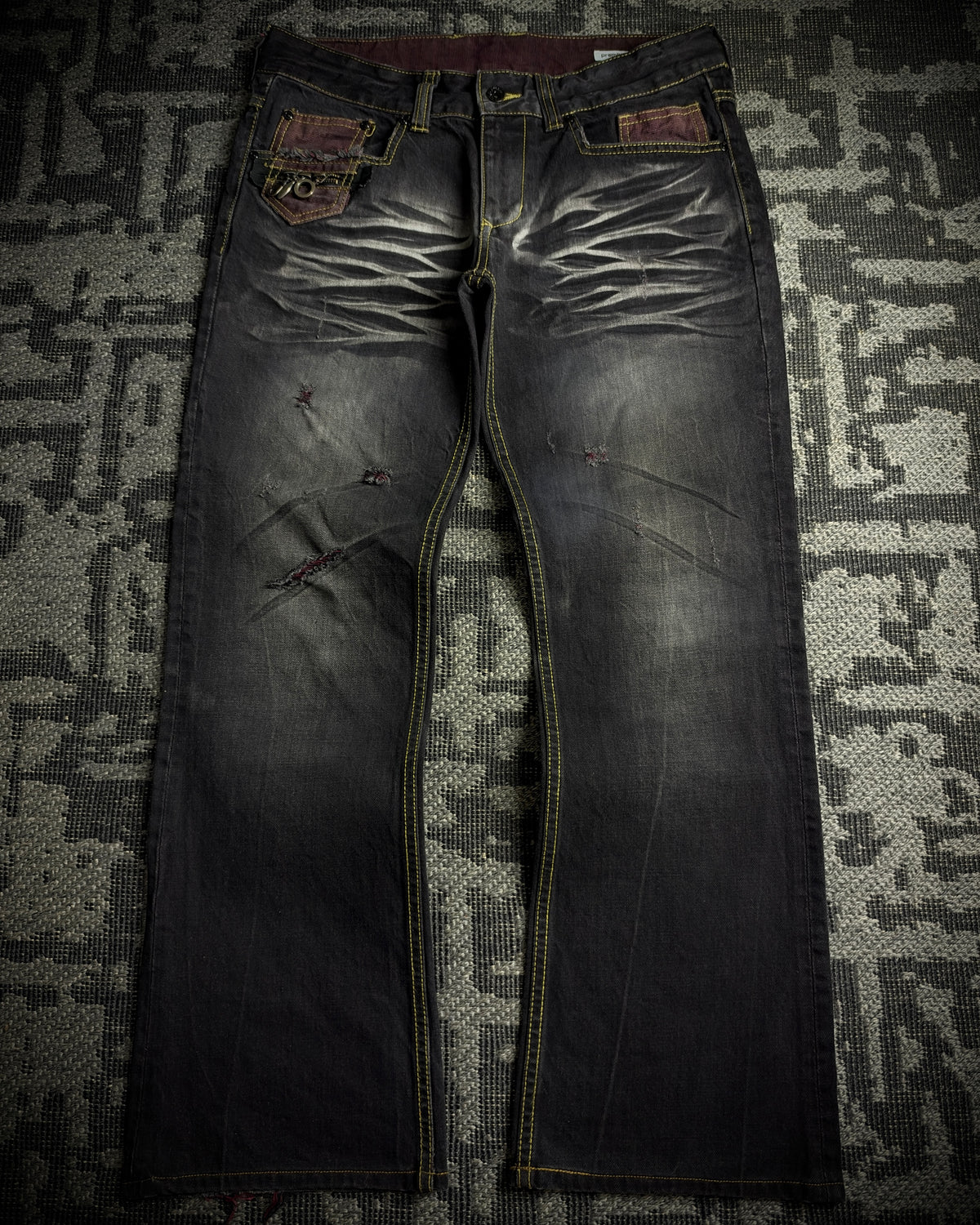 Premium Vintage Whiskered Multi Zip Bootcut Denim