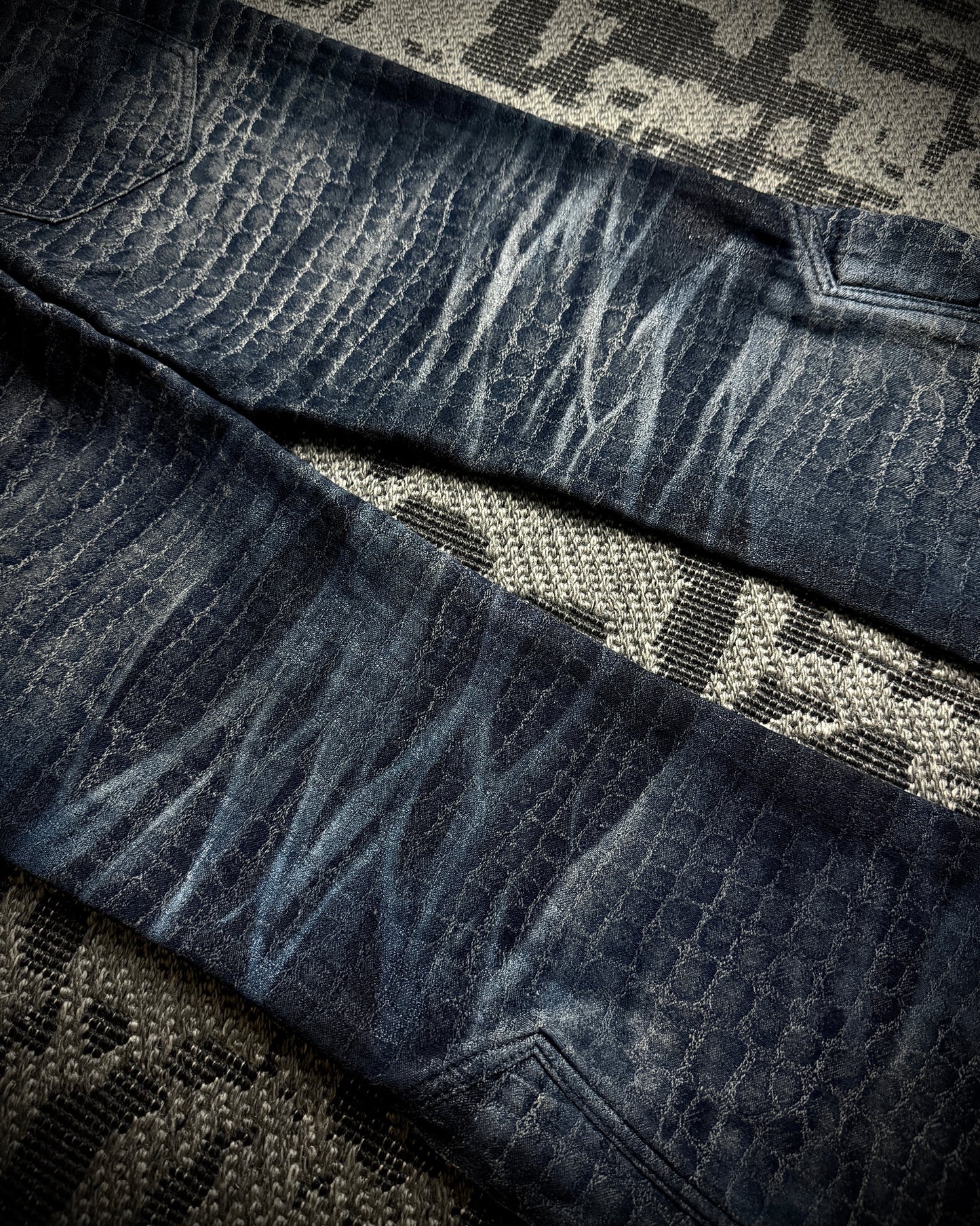 Tornado Mart Crocodile Lace-Up Flared Pants