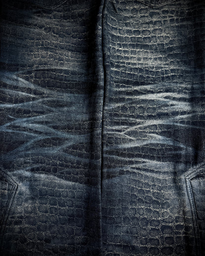 Tornado Mart Crocodile Lace-Up Flared Pants