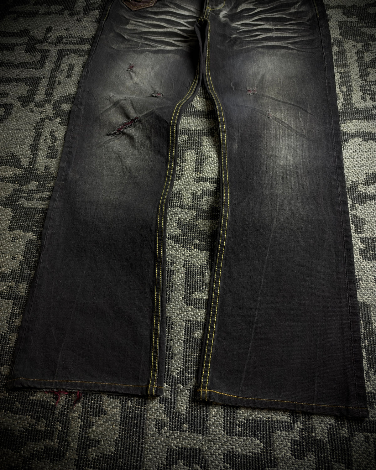 Premium Vintage Whiskered Multi Zip Bootcut Denim