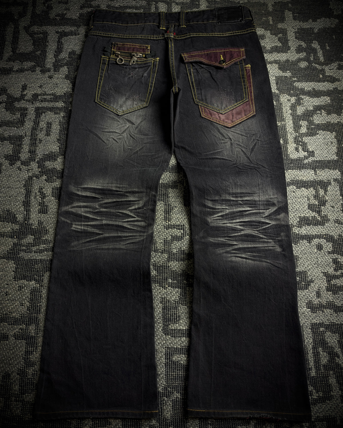 Premium Vintage Whiskered Multi Zip Bootcut Denim