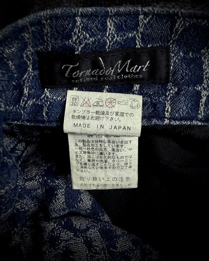 Tornado Mart Crocodile Lace-Up Flared Pants