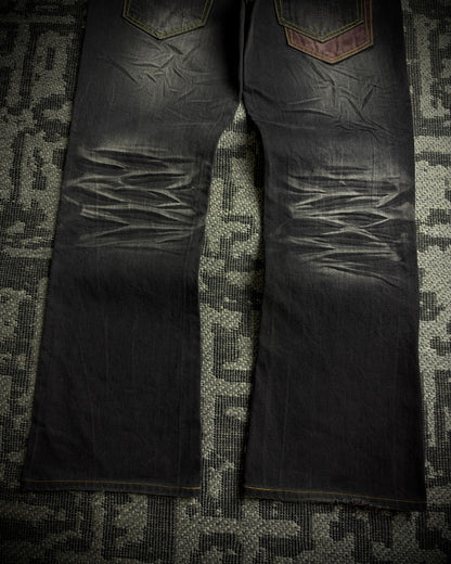 Premium Vintage Whiskered Multi Zip Bootcut Denim