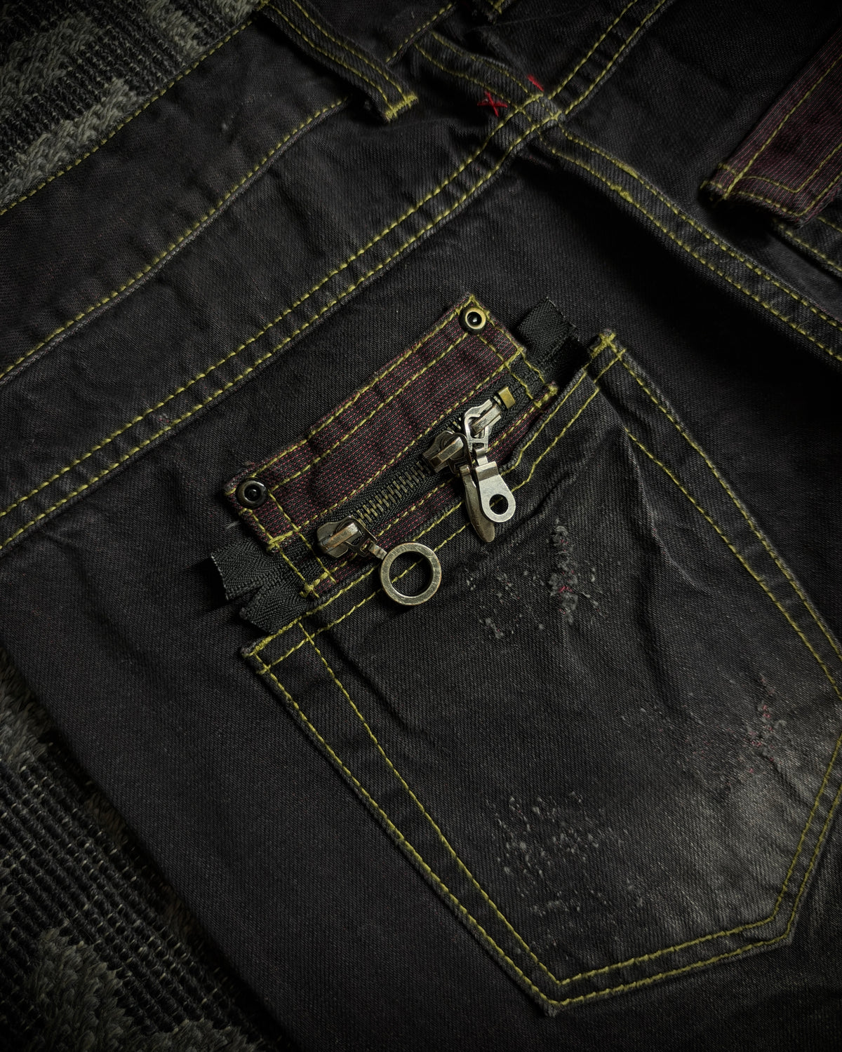 Premium Vintage Whiskered Multi Zip Bootcut Denim