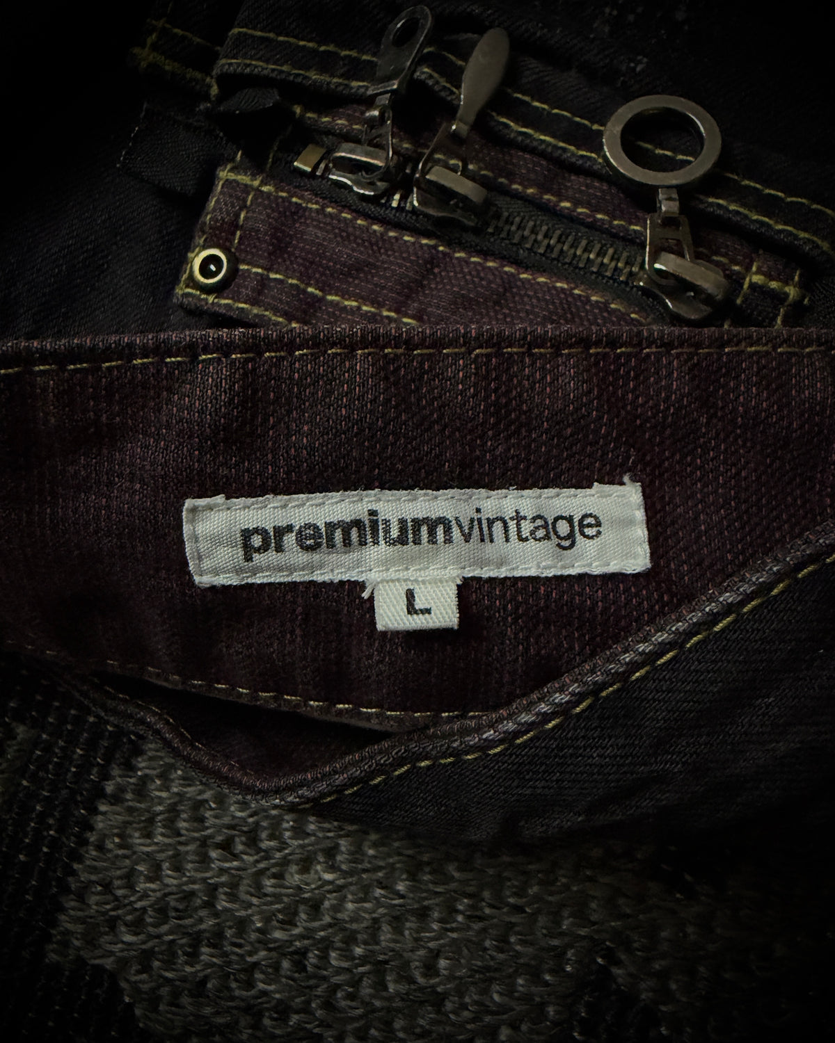 Premium Vintage Whiskered Multi Zip Bootcut Denim