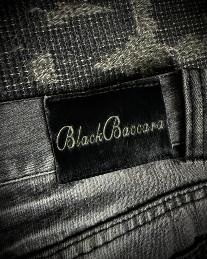 Black Baccara Multi Zip Flared Jeans