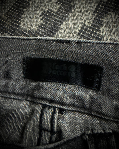 Black Baccara Multi Zip Flared Jeans