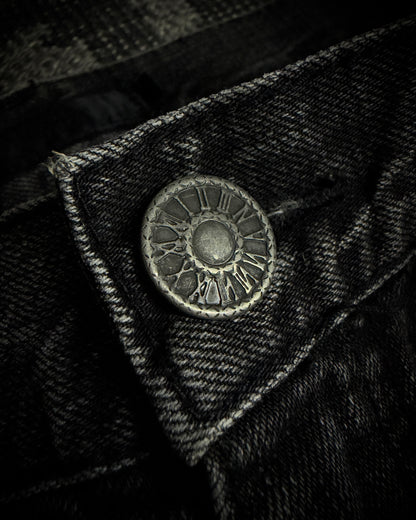Black Baccara Whisker Fade Bootcut Jeans