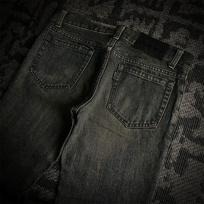 5351 Pour Les Hommes Mud Wash Distressed Flared Jeans