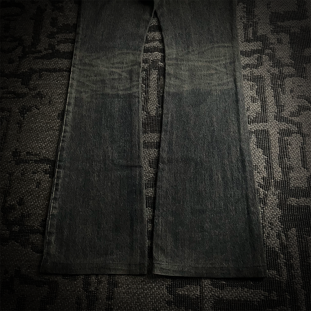 5351 Pour Les Hommes Mud Wash Distressed Flared Jeans