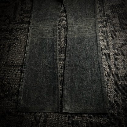 5351 Pour Les Hommes Mud Wash Distressed Flared Jeans