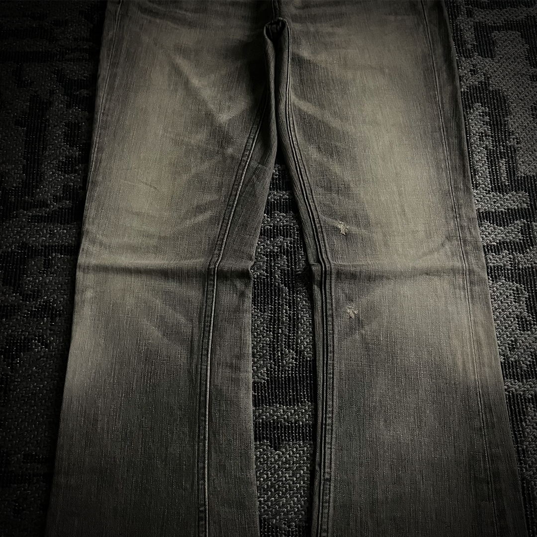 The Murder license Japan Distressed Gray Faded Flared Jeans