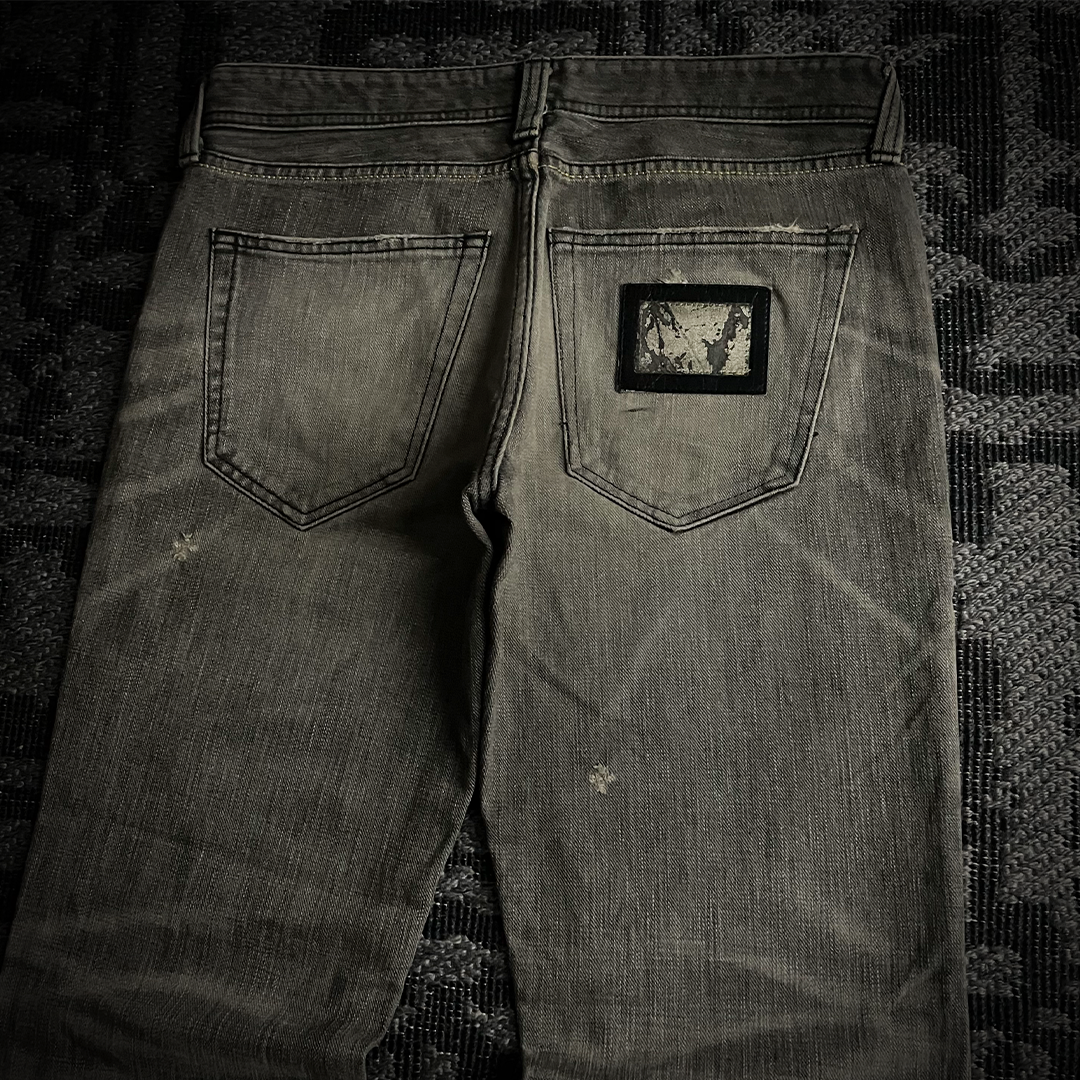 The Murder license Japan Distressed Gray Faded Flared Jeans