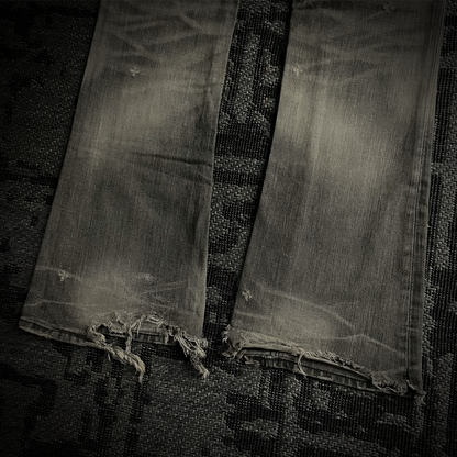 The Murder license Japan Distressed Gray Faded Flared Jeans