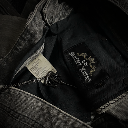 The Murder license Japan Distressed Gray Faded Flared Jeans