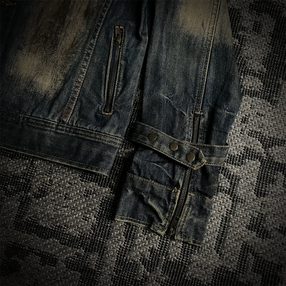 Midas Camo Patched Distressed Denim Jacket