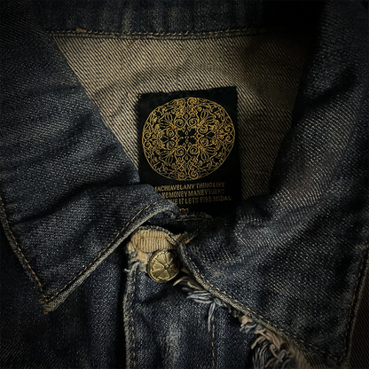 Midas Camo Patched Distressed Denim Jacket