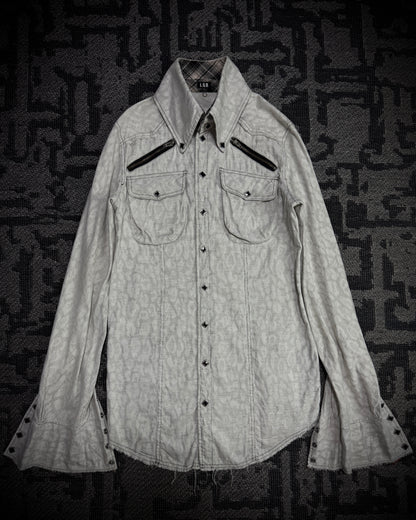 LGB Tonal Leopard Jacquard Flare Shirt