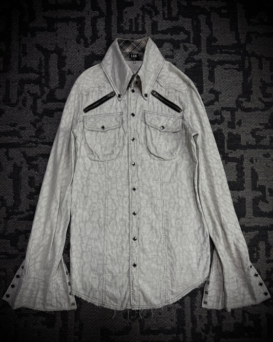 LGB Tonal Leopard Jacquard Flare Shirt