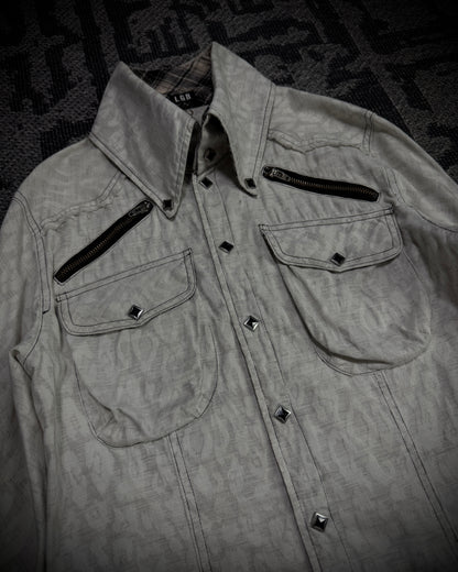 LGB Tonal Leopard Jacquard Flare Shirt