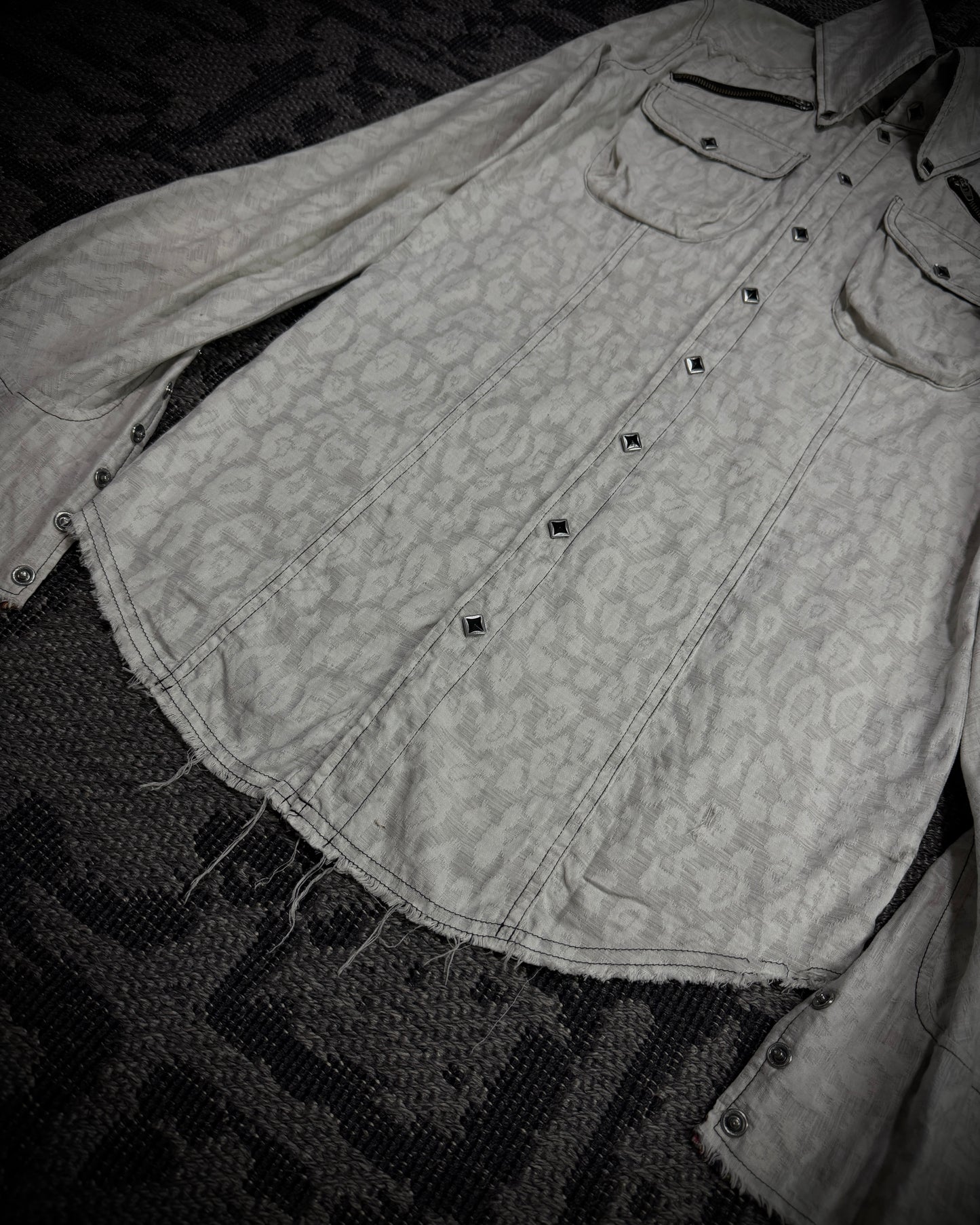 LGB Tonal Leopard Jacquard Flare Shirt