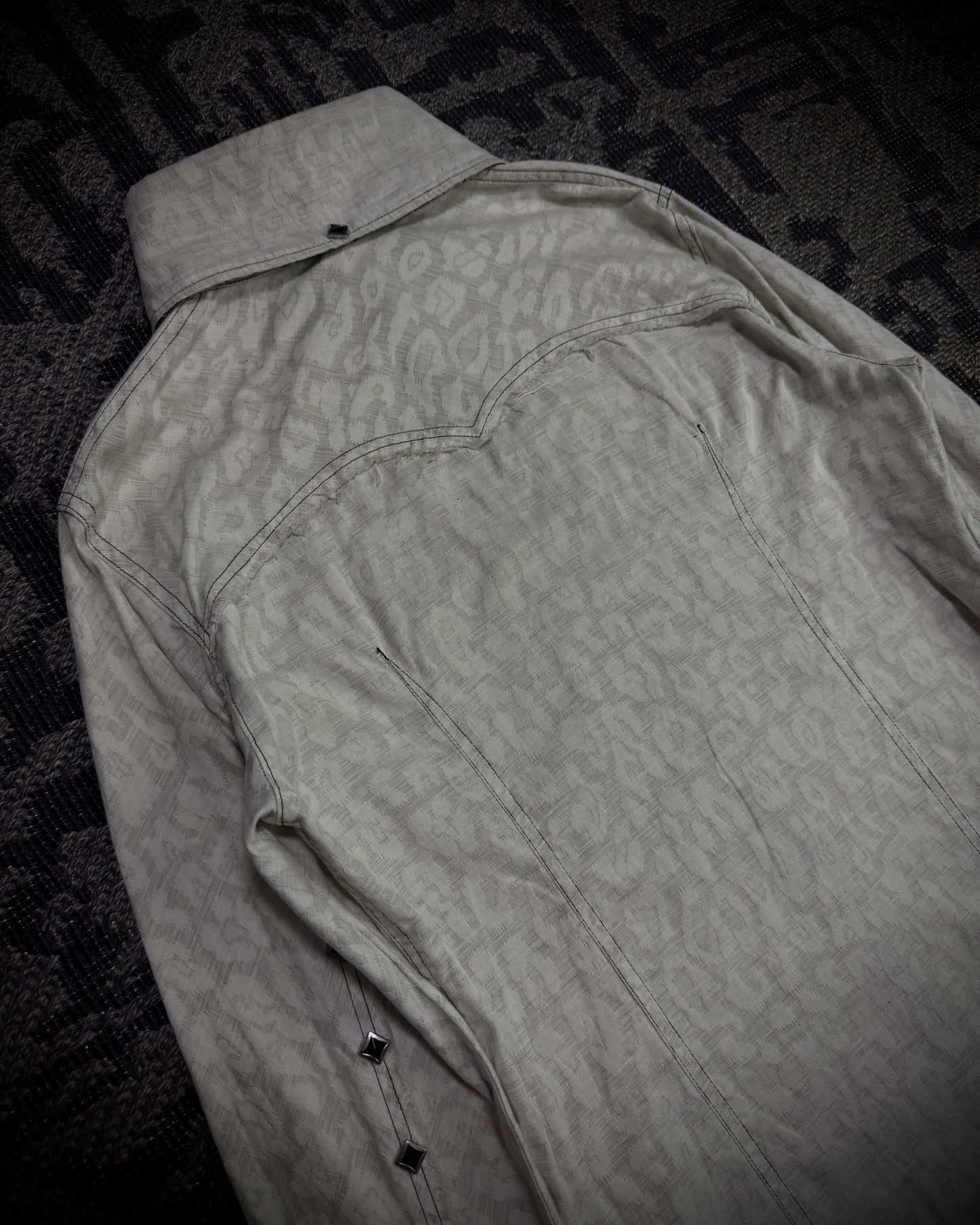 LGB Tonal Leopard Jacquard Flare Shirt