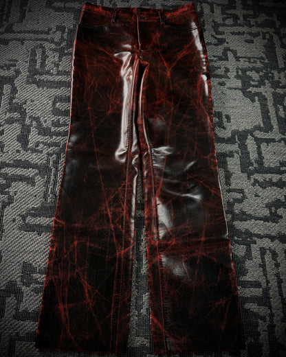 Adam et Rope Red Cracked Glossy PVC Pants