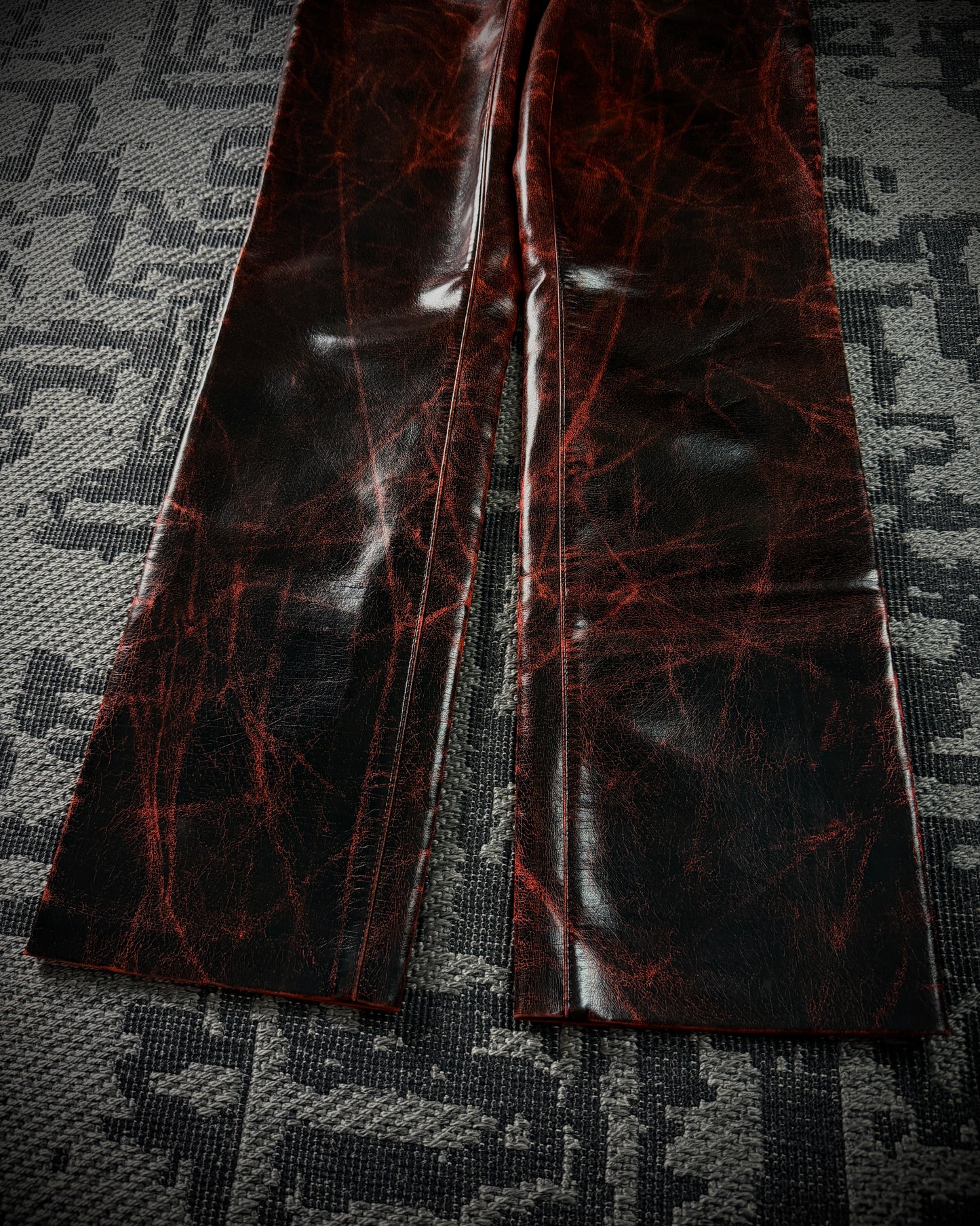 Adam et Rope Red Cracked Glossy PVC Pants