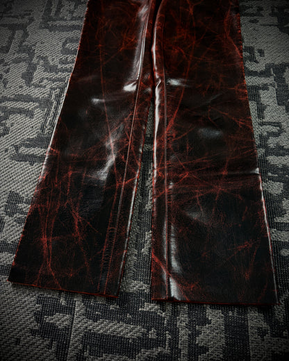 Adam et Rope Red Cracked Glossy PVC Pants