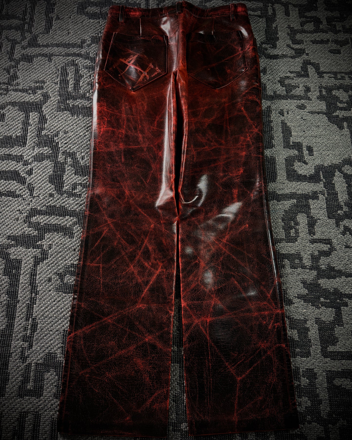 Adam et Rope Red Cracked Glossy PVC Pants