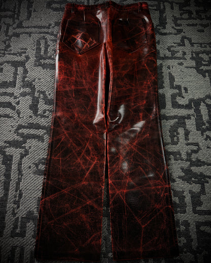 Adam et Rope Red Cracked Glossy PVC Pants