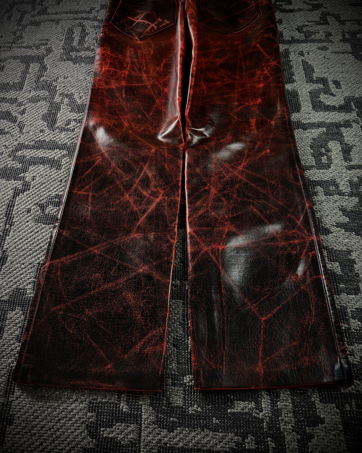 Adam et Rope Red Cracked Glossy PVC Pants