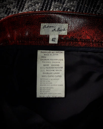 Adam et Rope Red Cracked Glossy PVC Pants