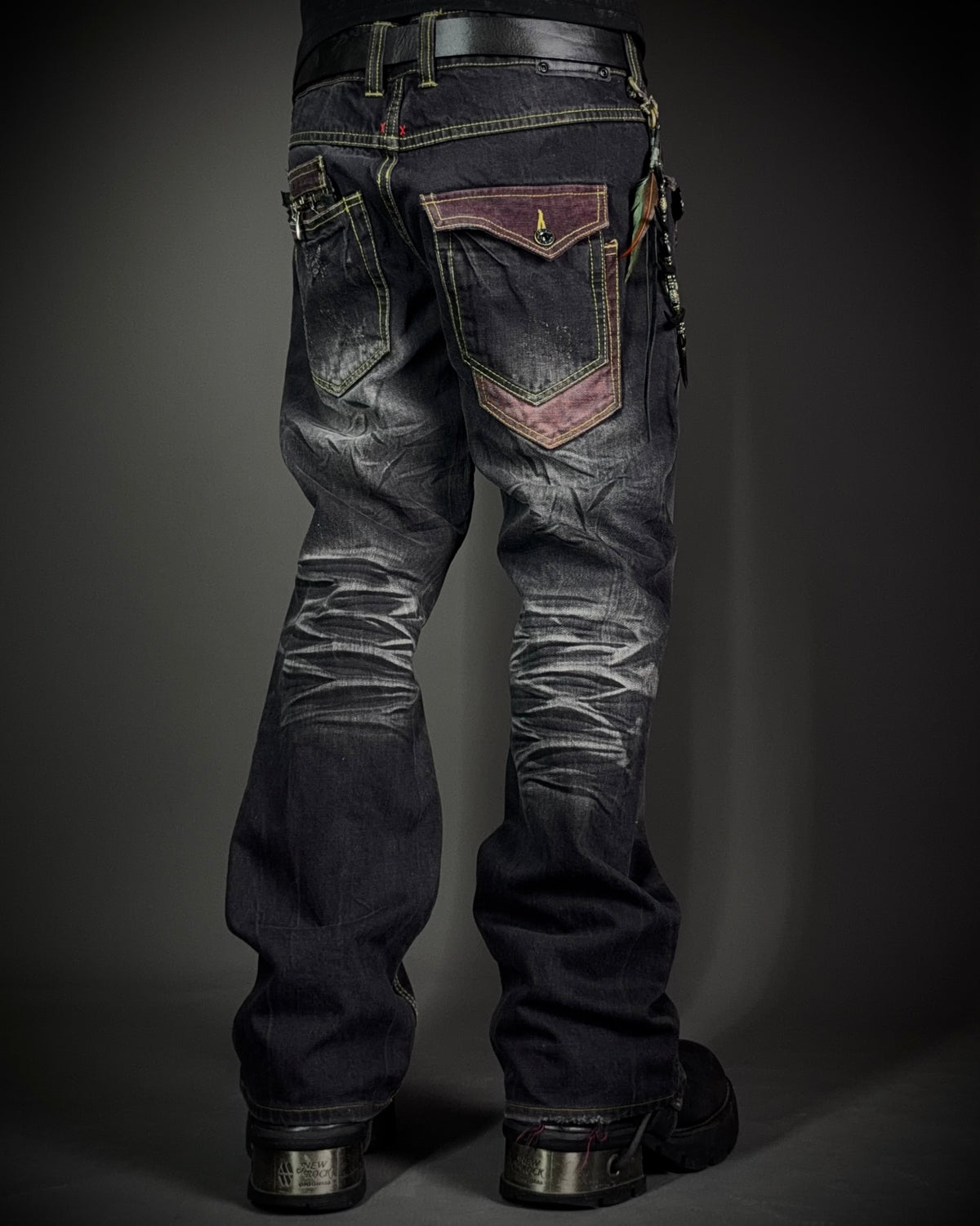 Premium Vintage Whiskered Multi Zip Bootcut Denim