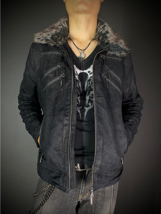 In the attic Black Gold Fur Jacket