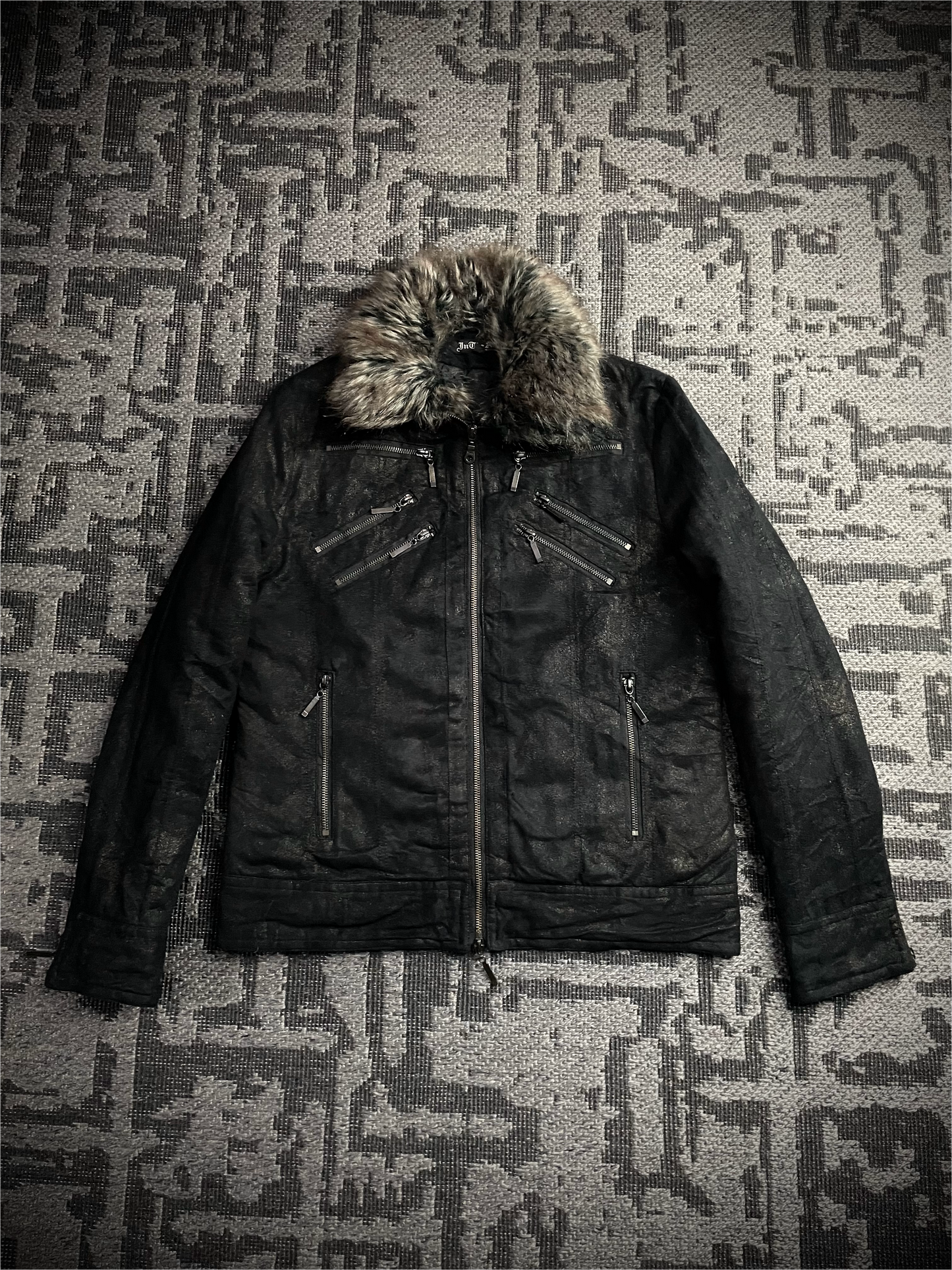 In the attic Black Gold Fur Jacket