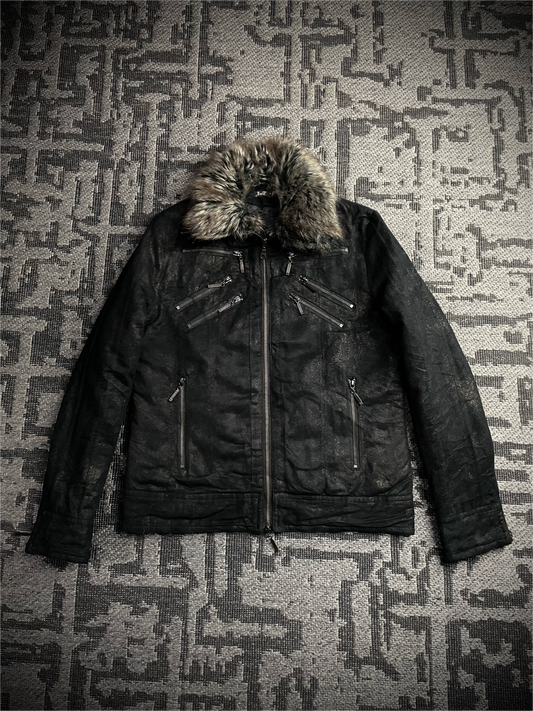 In the attic Black Gold Fur Jacket