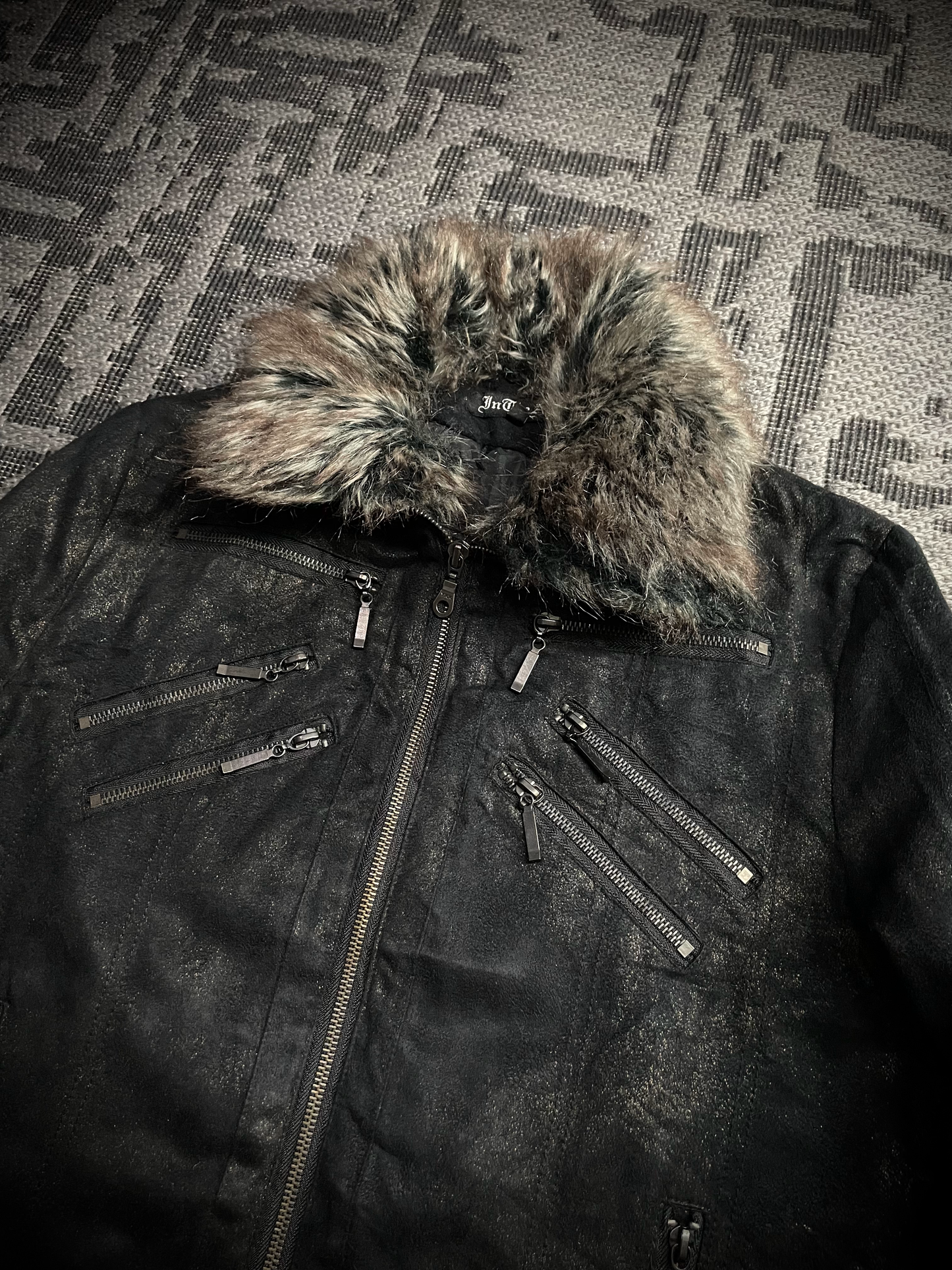 In the attic Black Gold Fur Jacket