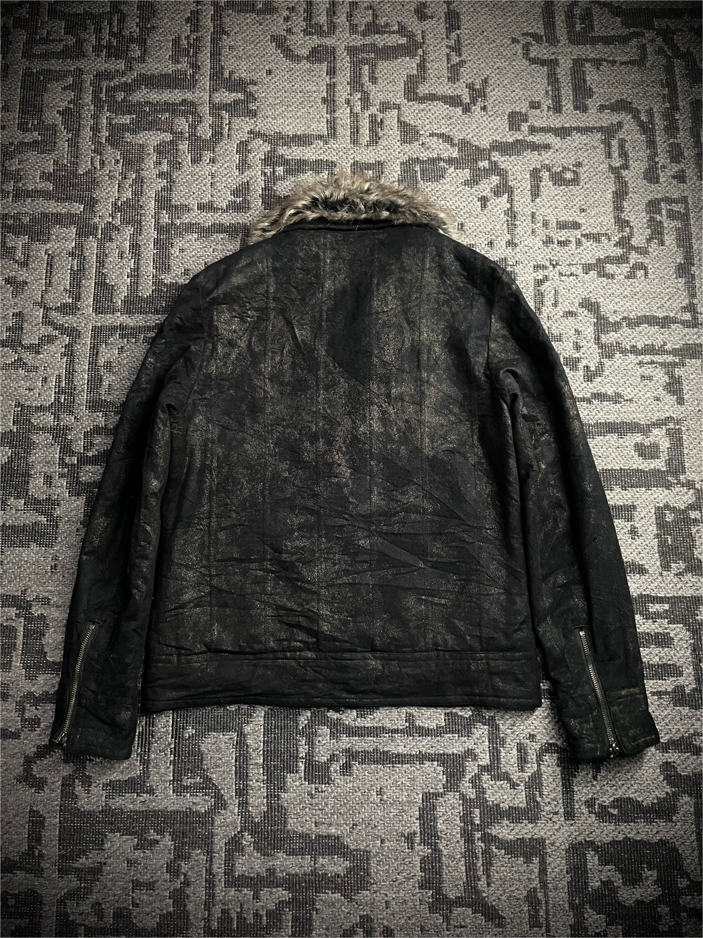 In the attic Black Gold Fur Jacket