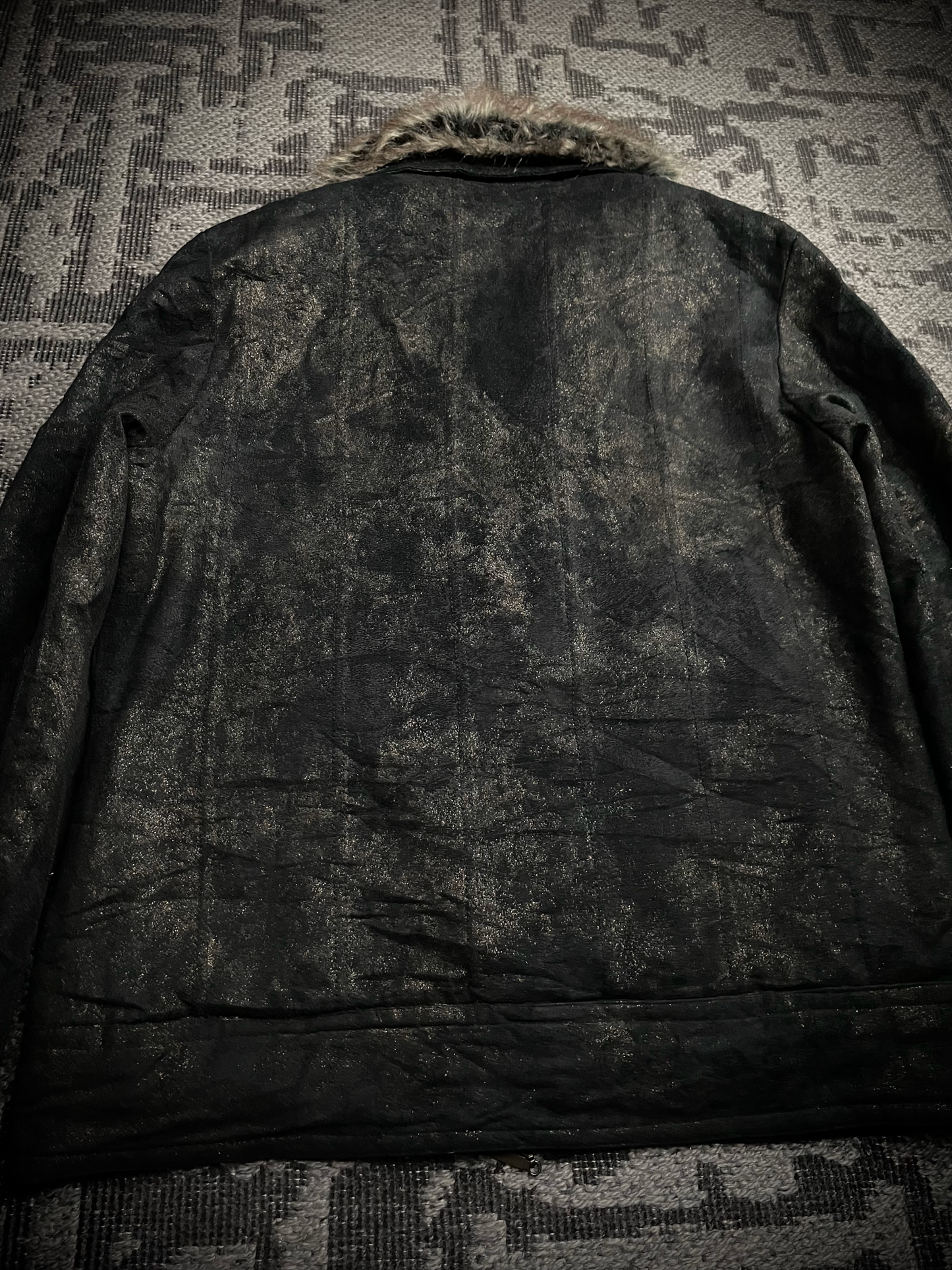 In the attic Black Gold Fur Jacket