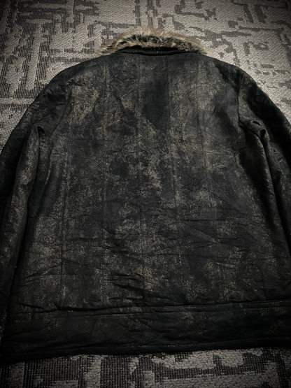 In the attic Black Gold Fur Jacket