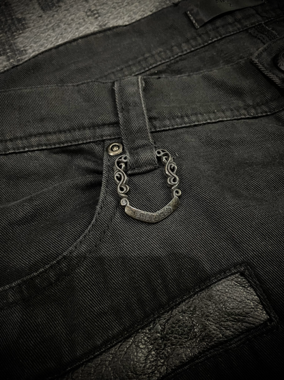 Midas Cargo Black Multi Zip Destroy Pants