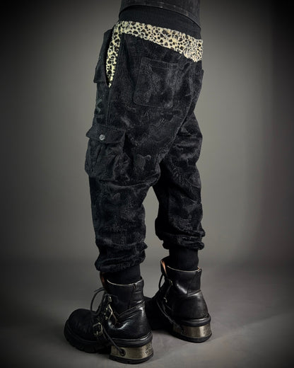 Roen × Semantic Design Skull Faux Fur Cargo Jogger Pants