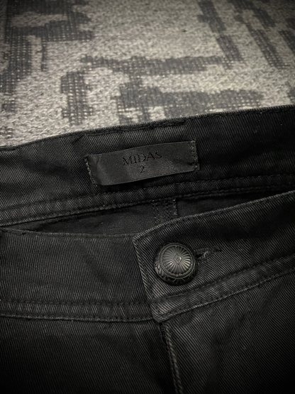 Midas Cargo Black Multi Zip Destroy Pants