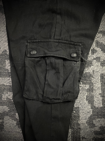 Midas Cargo Black Multi Zip Destroy Pants