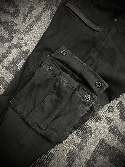 Midas Cargo Black Multi Zip Destroy Pants