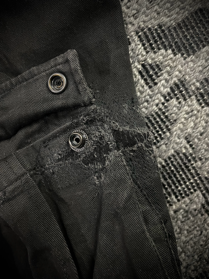 Midas Cargo Black Multi Zip Destroy Pants